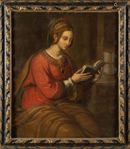 "Principessa in lettura" olio,