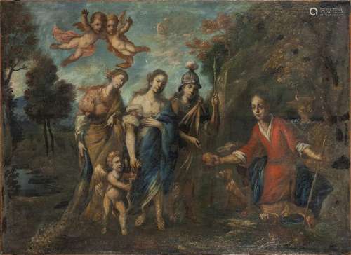 "Scena mitologica" olio, sec.XVIIIcm.