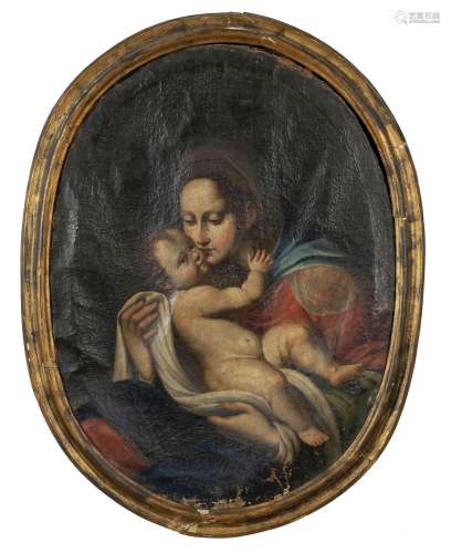Scuola italiana sec.XVIII "Madonna con Bambino"