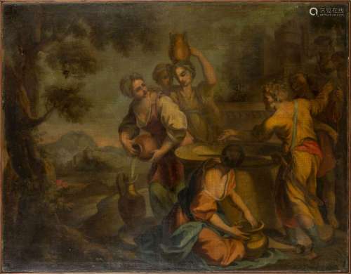 Scuola veneta "Scena Biblica" oliocm. 138x178