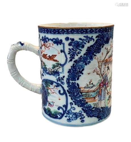 A Chinese Mandarin export porcelain mug, Qing Dynasty, circa...