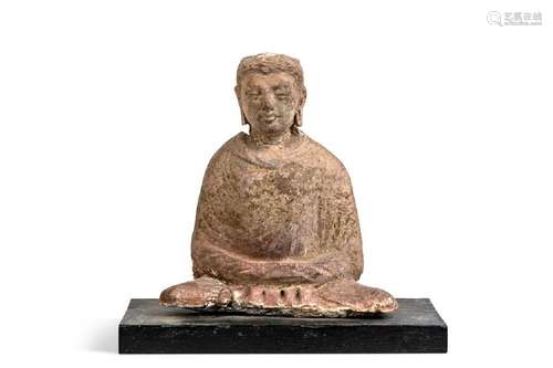 A Gandharan terracotta seated Bodhissatva, 3rd-5th century,