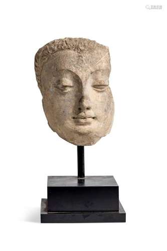 A Gandharan stucco mask of a Buddhist devotee, 3rd-5th centu...