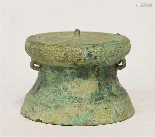 A Cambodian bronze drum/bell, 10th-12th century,