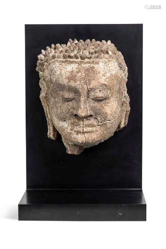 A Thai stucco head of Buddha, Haripunjaya School, probably 1...