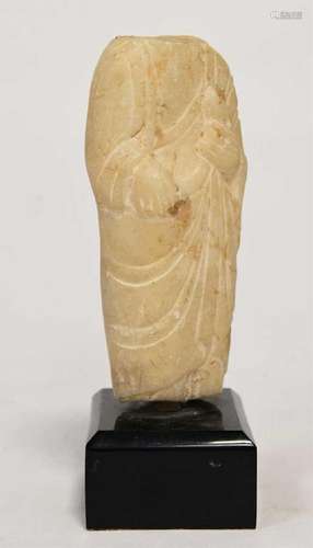 A Chinese white marble Buddha torso, Wei Dynasty style,