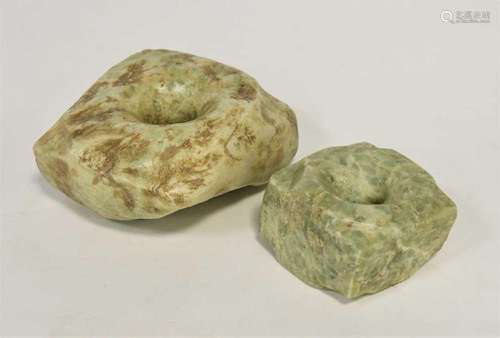 Two Chinese Han style jade "zong"