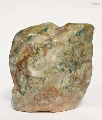 A Chinese Scholars green mottled stone, probably Qing Dynast...