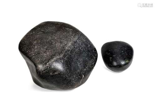 A Chinese scholars polished black stone boulder, 19th/20th c...