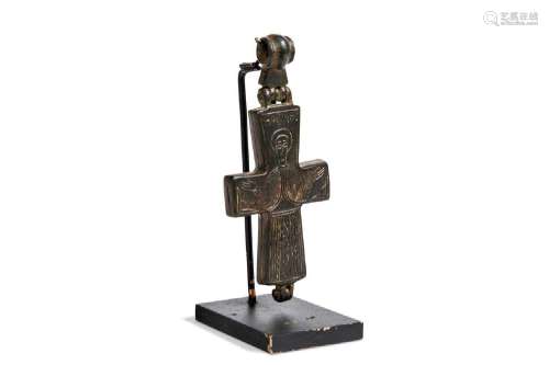 A Byzantine bronze pendant cruciform Enkolpion,