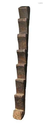 A North East Nepal six-step ladder, 18th/19th century,