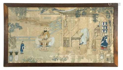 A Chinese painting on paper, Qing Dynasty, probably late Qia...