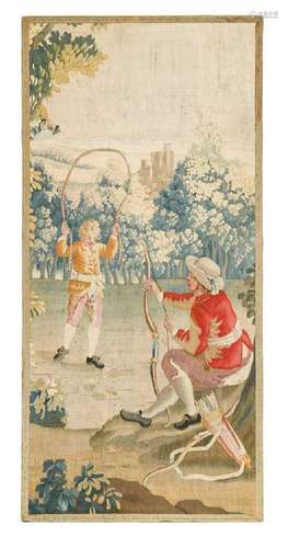 A French tapestry panel fragment, 18th century,