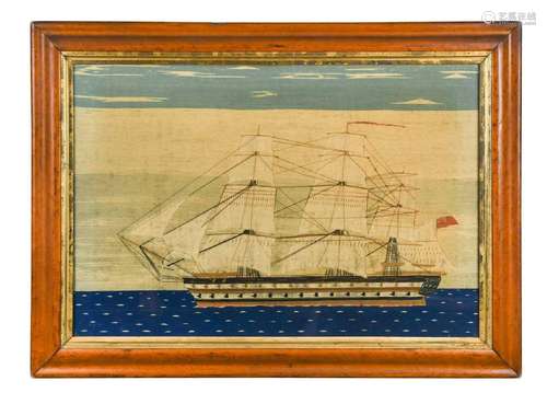 A woolwork picture of The Old Brunswick clipper, 19th centur...