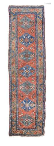 Antique heriz runner, circa 1900 384 x 101cmLow pile and lar...