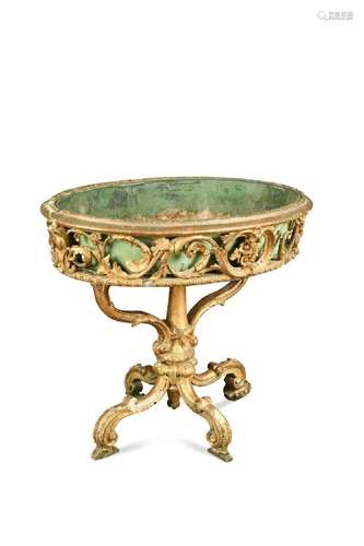 A giltwood and gesso oval jardinière, 19th century,