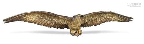 A large carved and painted wood eagle, 19th century,