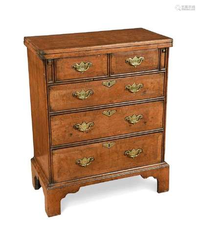 A George I style walnut bachelors chest, 20th century,