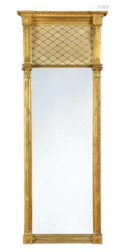 A Regency gilt wood pier mirror,