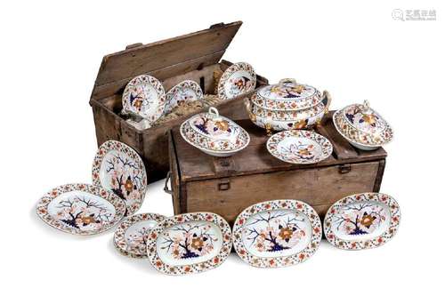 An extensive Derby imari dinner service,