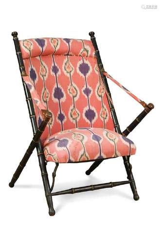 An aesthetic movement folding campaign chair,