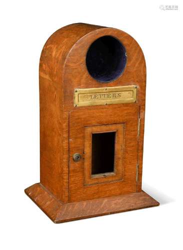 A late Victorian oak country house letter box,