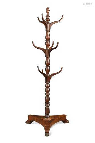 A mahogany hat stand, 19th century,