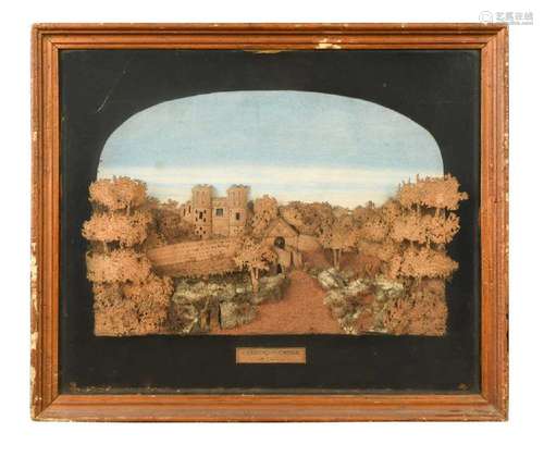 A cork diorama of Carisbrooke Castle in 1660, 19th century,