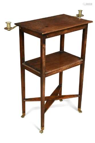 A George III small mahogany two-tier reading table,