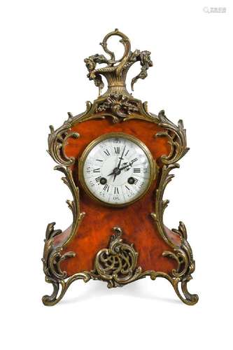 A French tortoiseshell and gilt metal mounted clock, late 19...