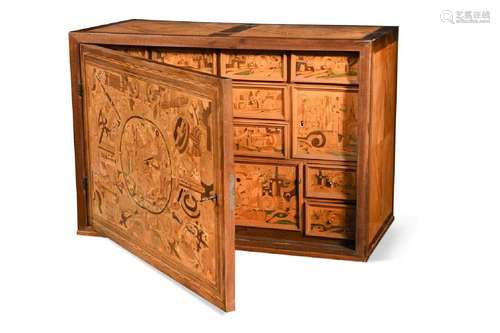 A South German marquetry cabinet, 17th century,