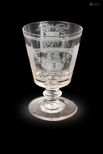 A Sunderland Bridge glass rummer,