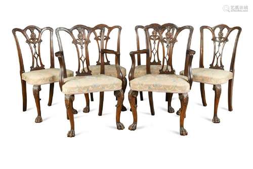 A set of six mahogany dining chairs, Irish 19th century,