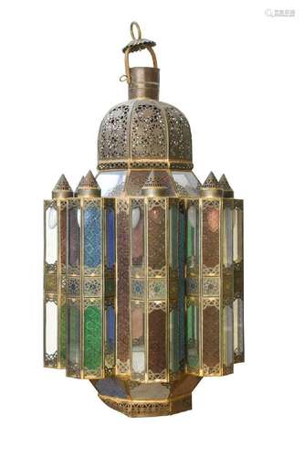 A North African glass lantern, 20th century,