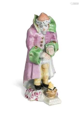 A Longton Hall figure emblematic of winter, circa 1755,