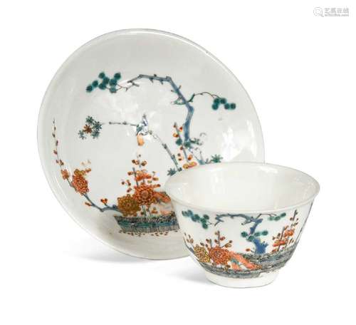 A Meissen tea bowl and saucer, circa 1740,