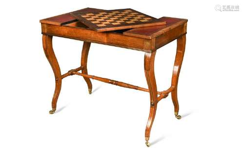 A Regency combination brass inlaid rosewood writing / games ...