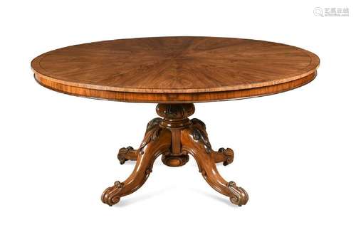 A large Victorian circular dining table,