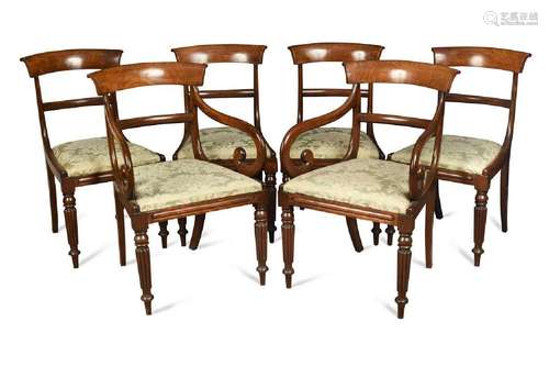 A set of eight Regency mahogany dining chairs,