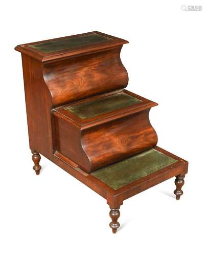 A Victorian mahogany three step commode,