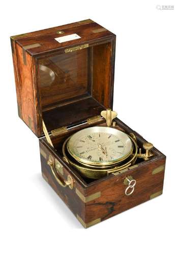 A rosewood cased marine chronometer retailed by William E. H...