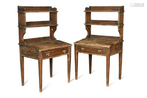 A pair of Gillow & Co beech desks, circa 1900,