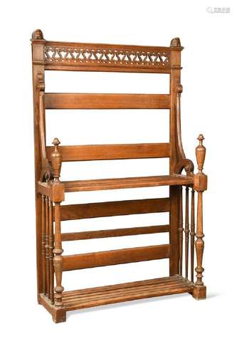 An oak hall stand, late 19th century,