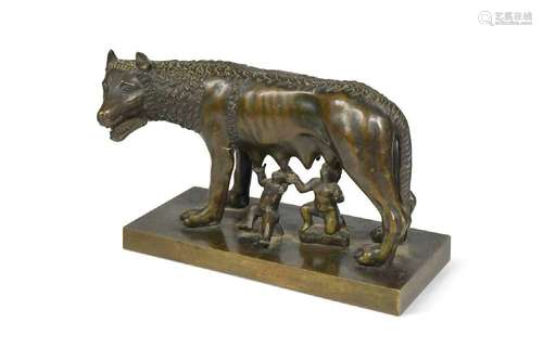 A Grand Tour bronze model of Romulus and Remus, 19th century...