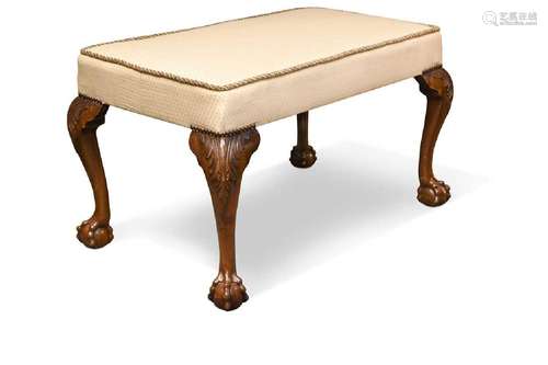 A large George II style mahogany foot stool, early 20th cent...