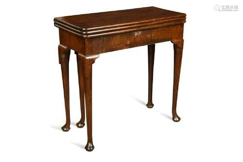 A George II mahogany triple fold-over card/ tea table,