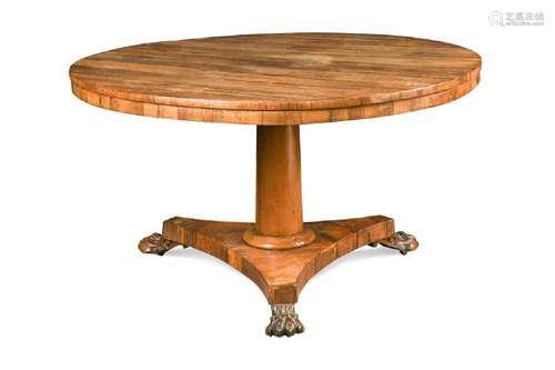 A William IV rosewood breakfast table,