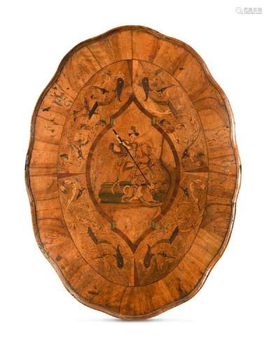 A marquetry inlaid walnut tray, probably Italian 19th centur...