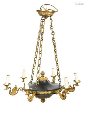 An Empire style colza type plafonnier, early 20th century,