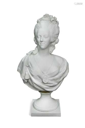 After Félix Lecomte (1737-1817), a parian ware bust of Marie...